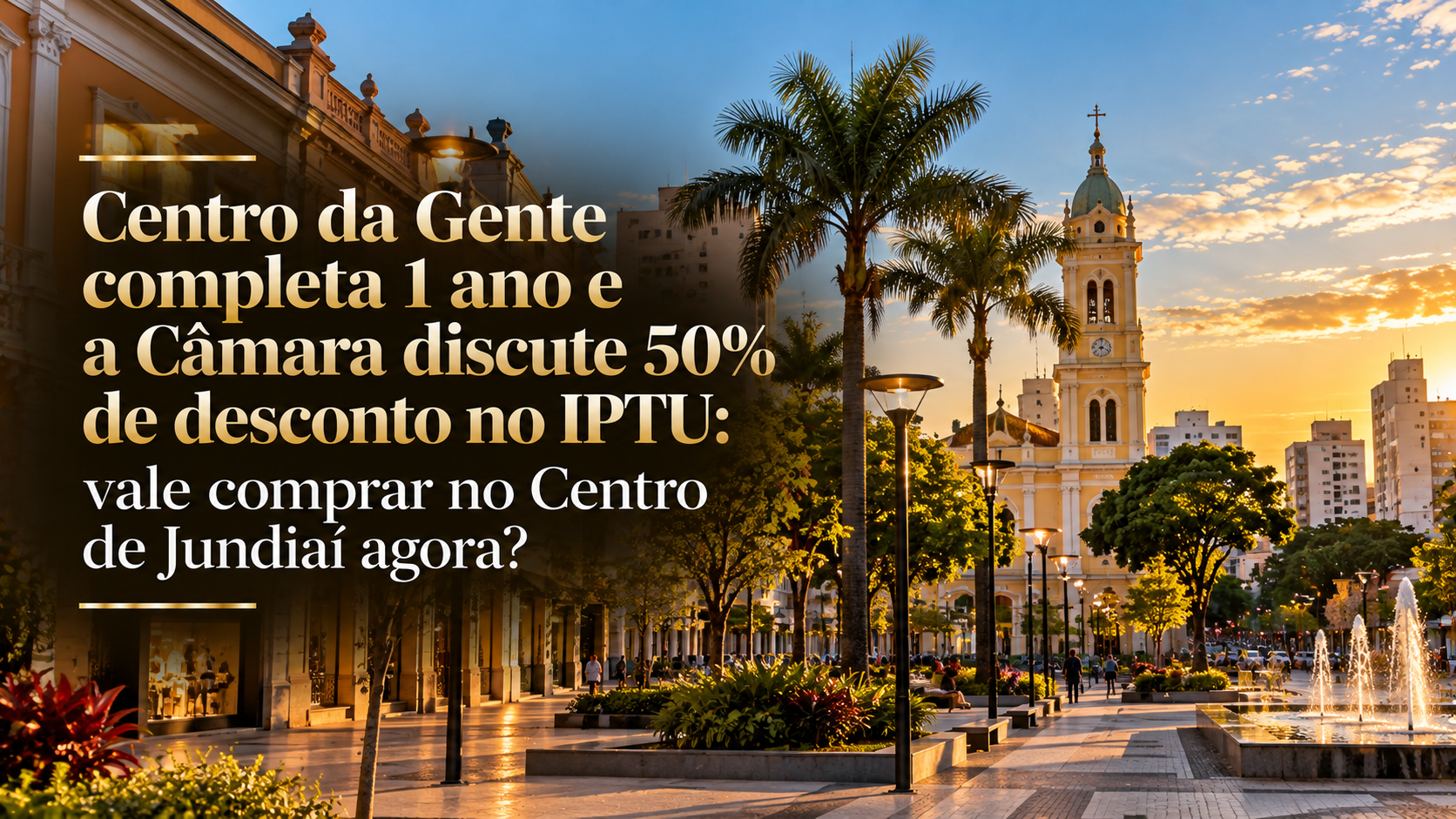 Centro da Gente completa 1 ano e a Câmara discute 50% de desconto no IPTU: vale comprar no Centro de Jundiaí agora?