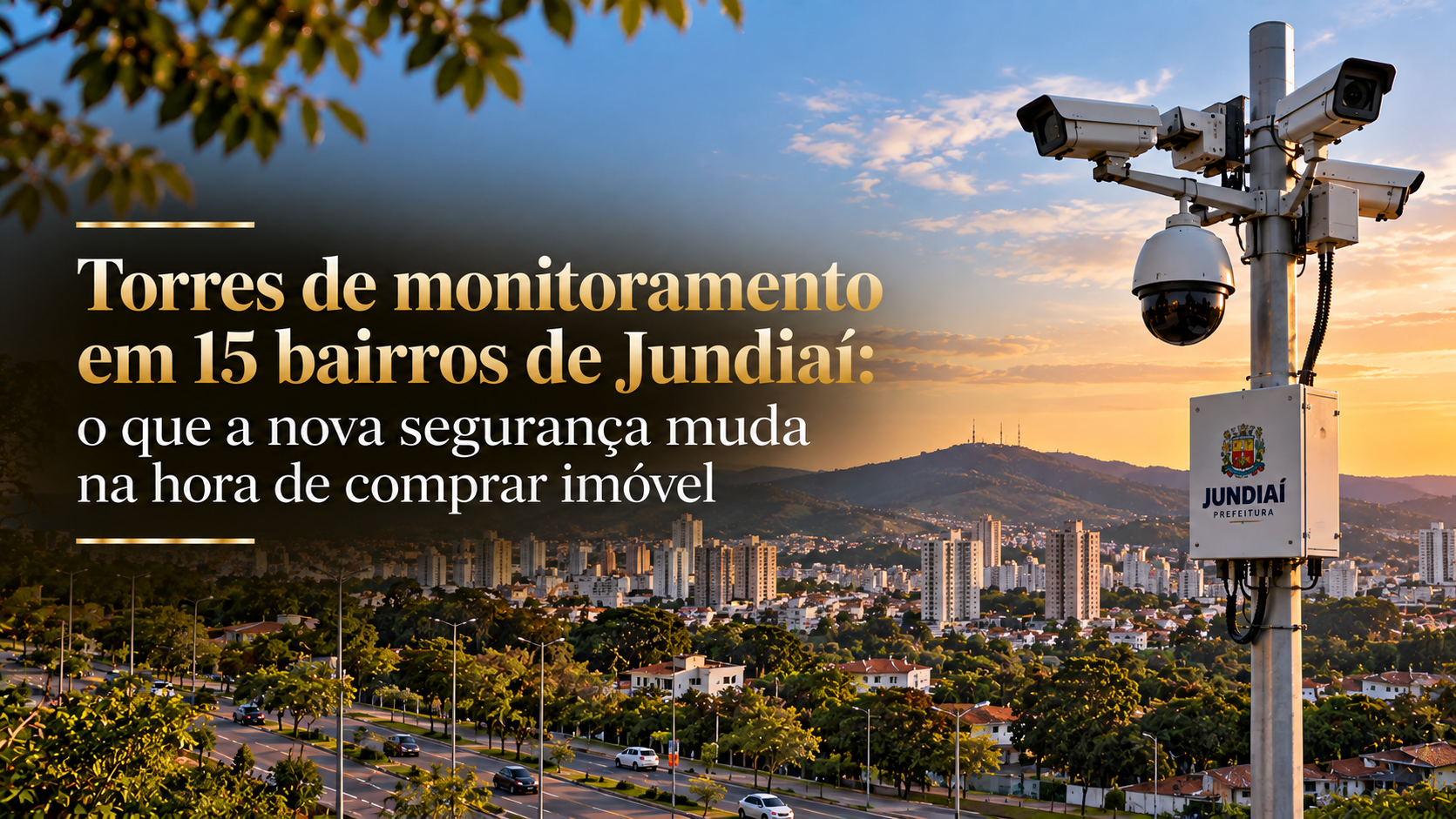 Torres de monitoramento em 15 bairros de Jundiaí: o que a nova segurança muda na hora de comprar imóvel