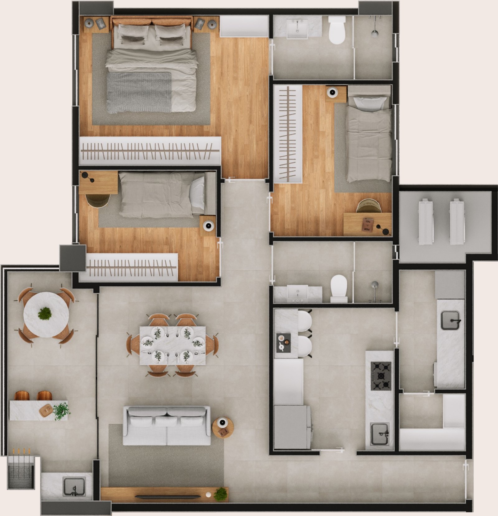 Planta do Final 1, 90,67 m²