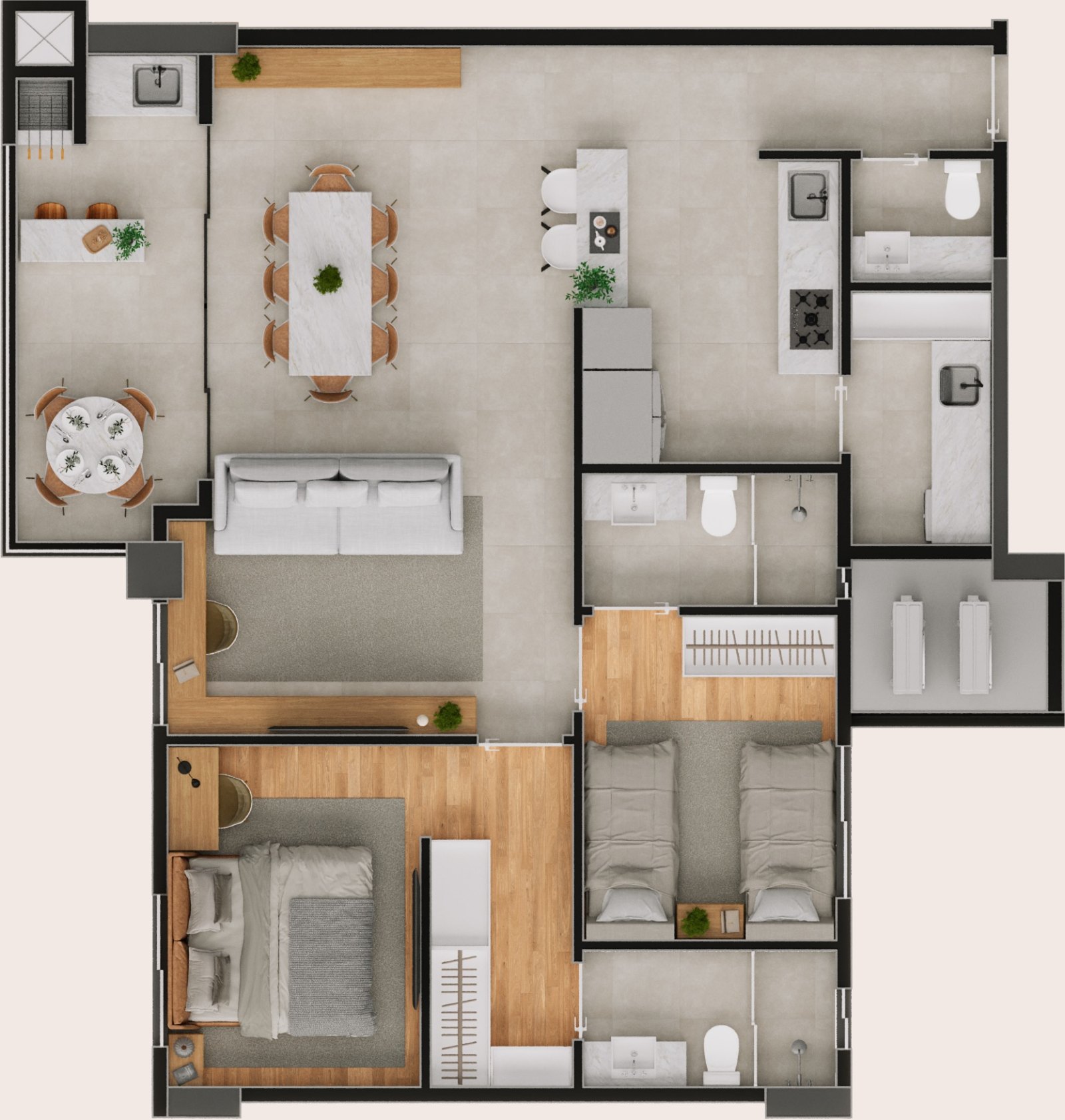 Planta do Final 2, 90,67 m²