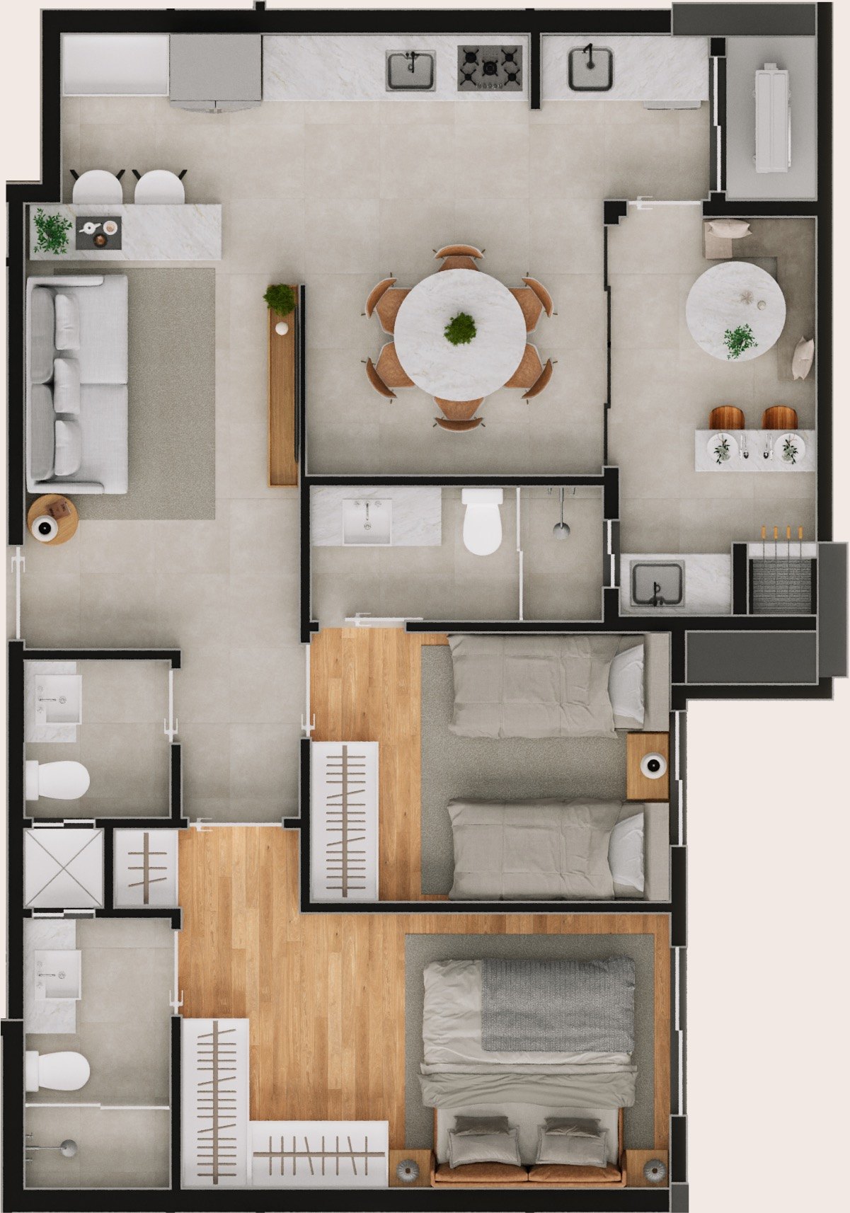 Planta do Final 4, 69,69 m²